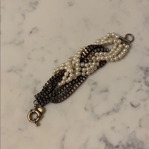 J.Crew pearl and chain bracelet